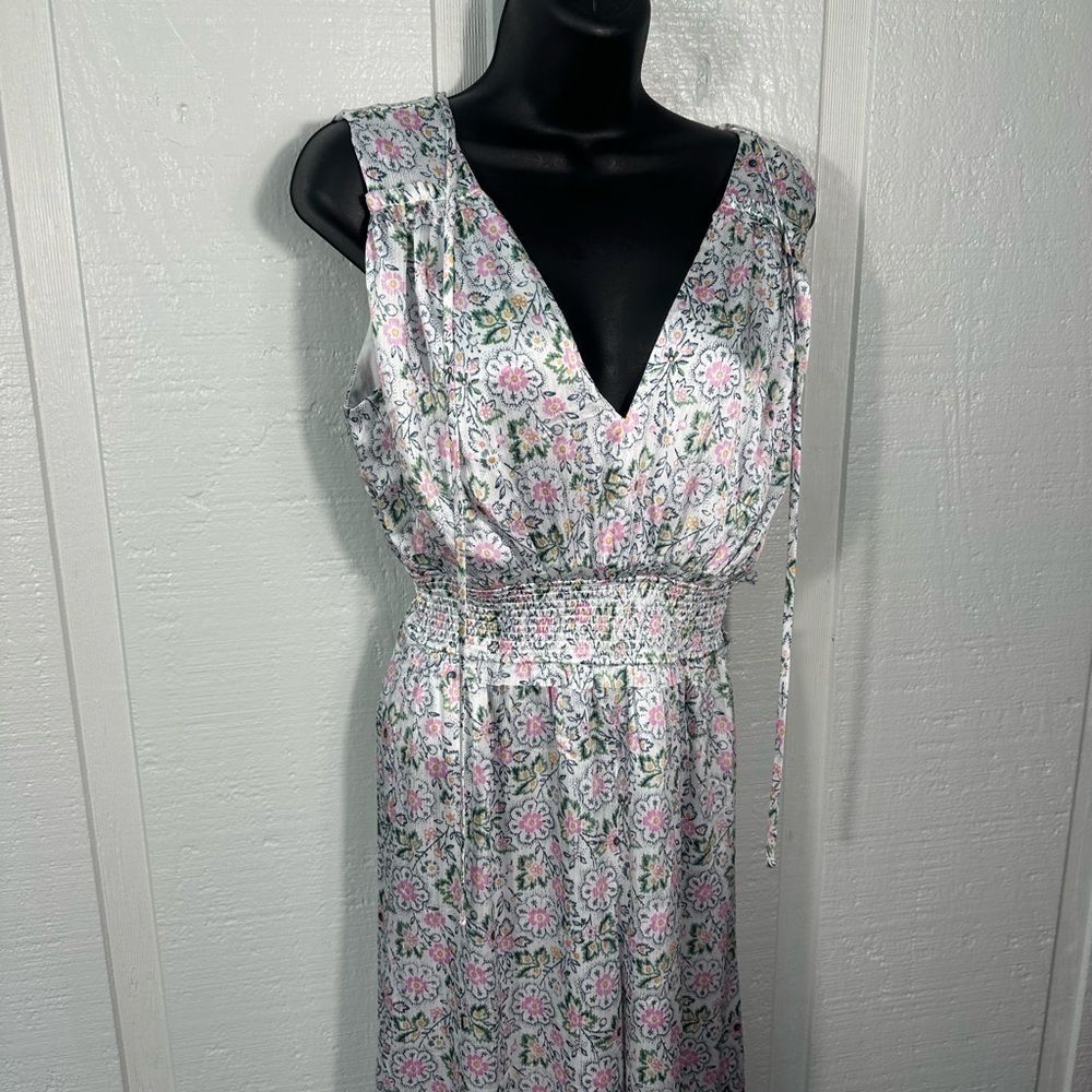 CeCe Floral Sleeveless Smocked Waist Jumpsuit Size XS EUC - Picture 3 of 8